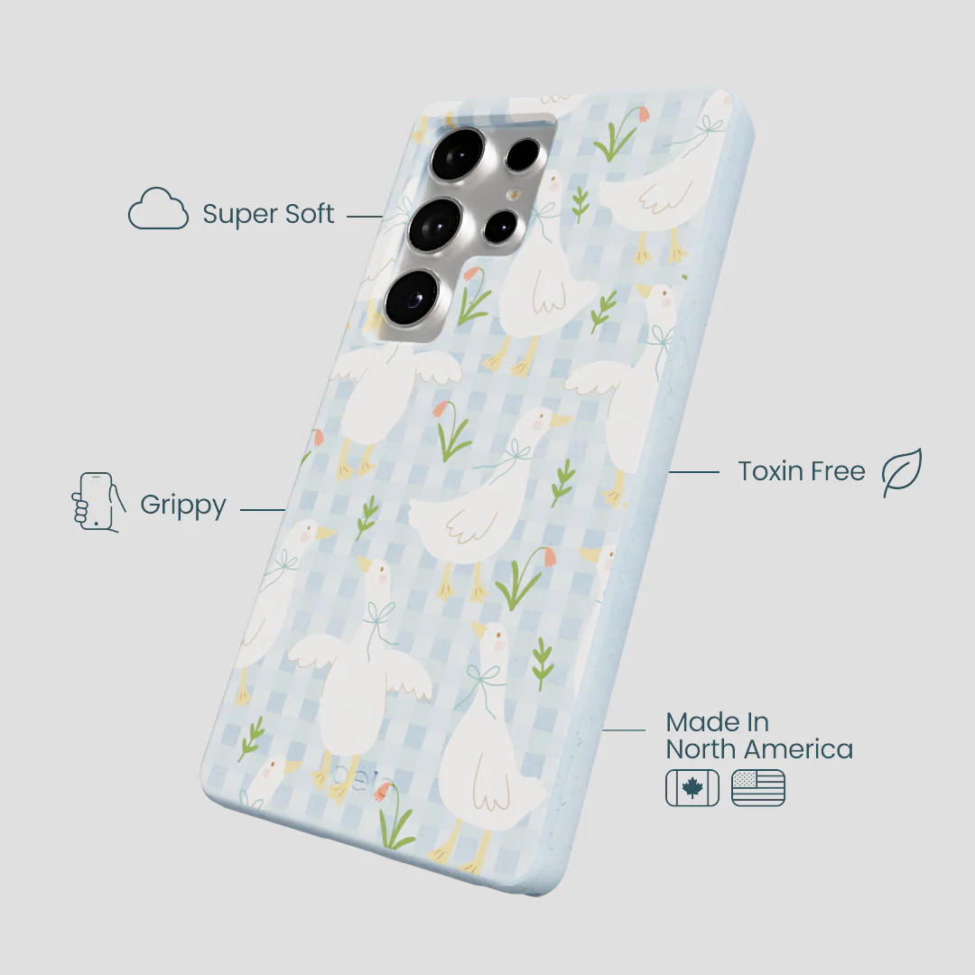 Powder Blue Blooming Quackers Samsung Galaxy S25 Ultra Case - Image 4