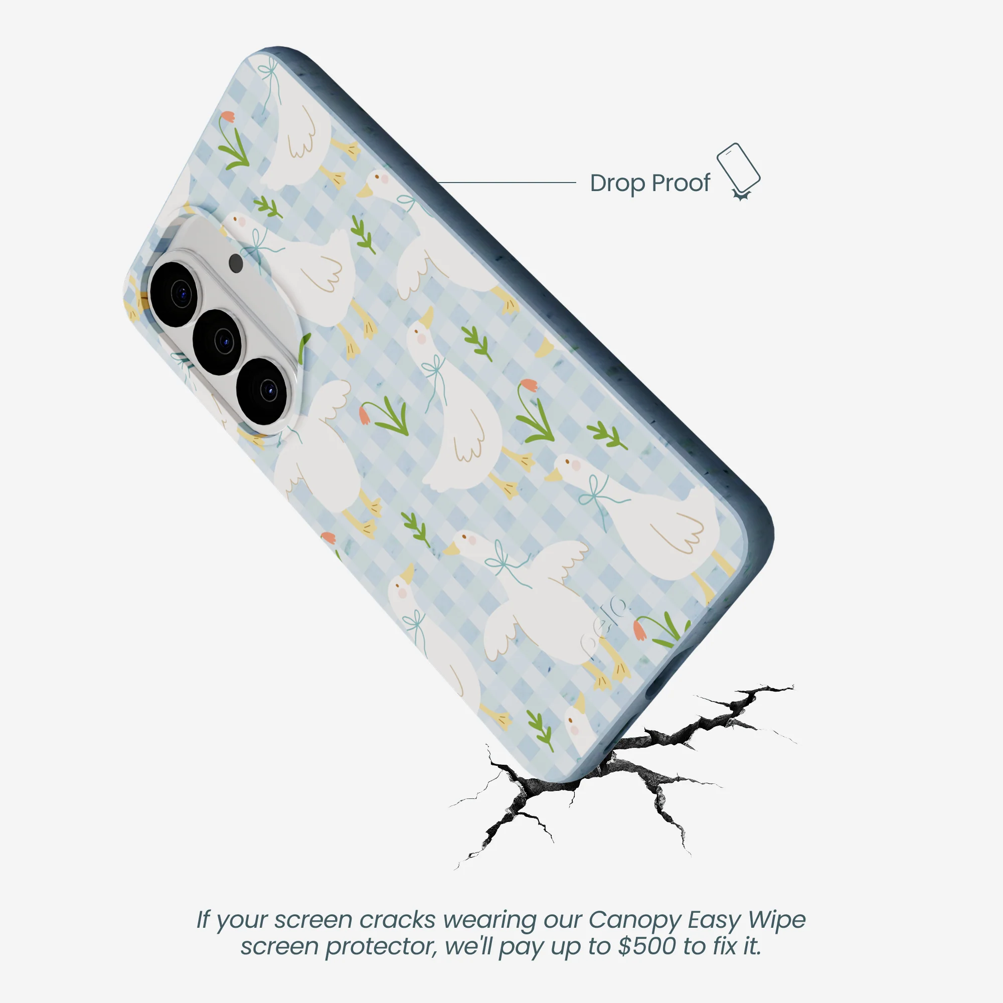 Powder Blue Blooming Quackers Samsung Galaxy S26 Case - Image 5