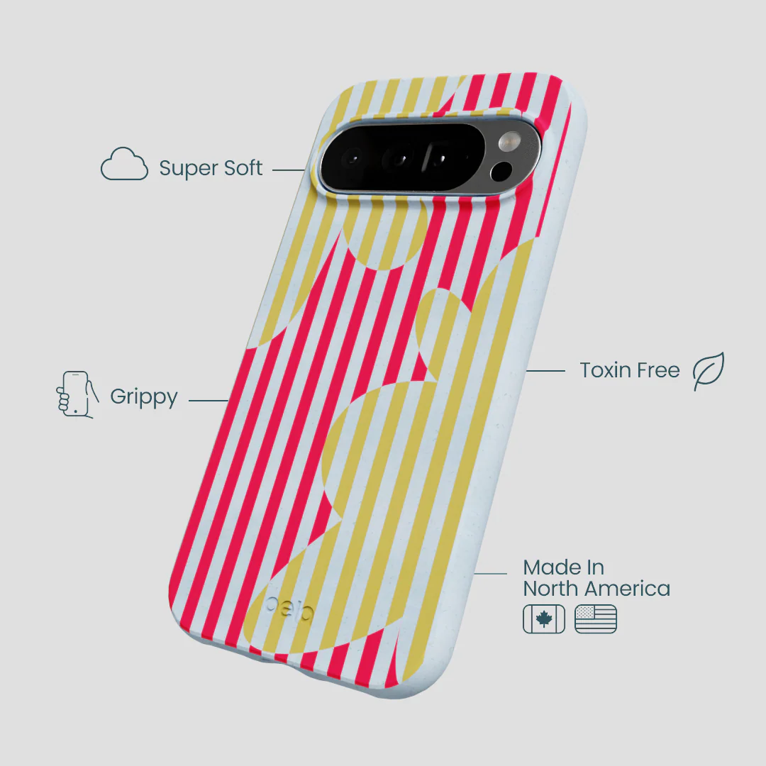 Powder Blue Blooming Stripes Google Pixel 10 Pro XL Case - Image 3