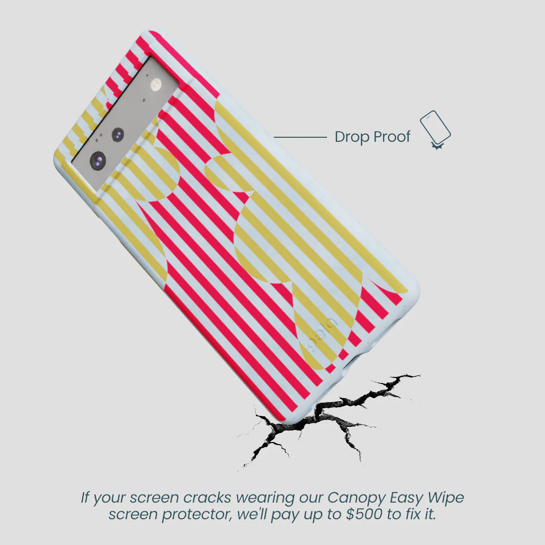 Powder Blue Blooming Stripes Google Pixel 6 Case - Image 4