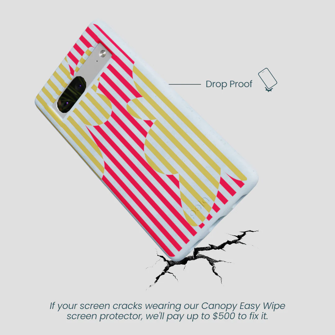 Powder Blue Blooming Stripes Google Pixel 7 Case - Image 4