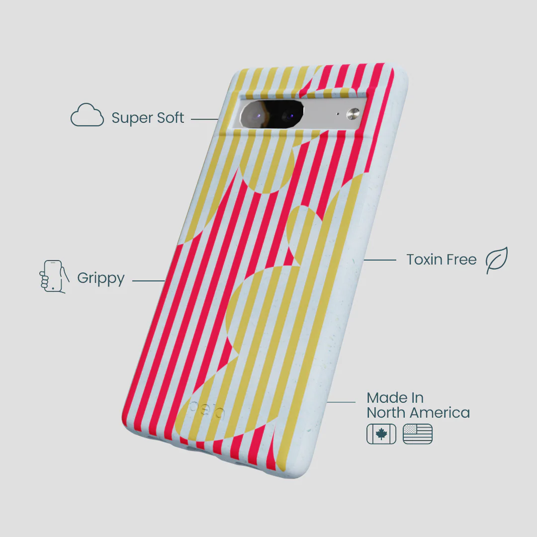 Powder Blue Blooming Stripes Google Pixel 7a Case - Image 3