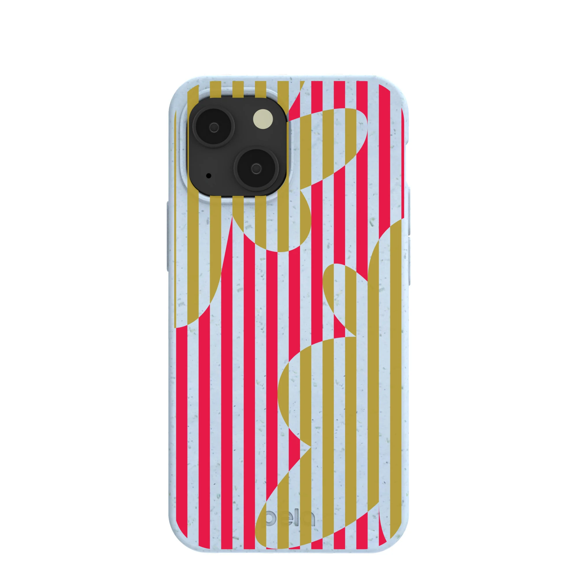 Powder Blue Blooming Stripes iPhone 13 Mini Case
