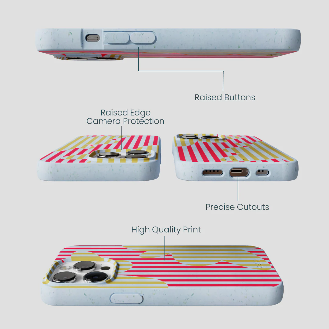 Powder Blue Blooming Stripes iPhone 13 Pro Max Case - Image 3