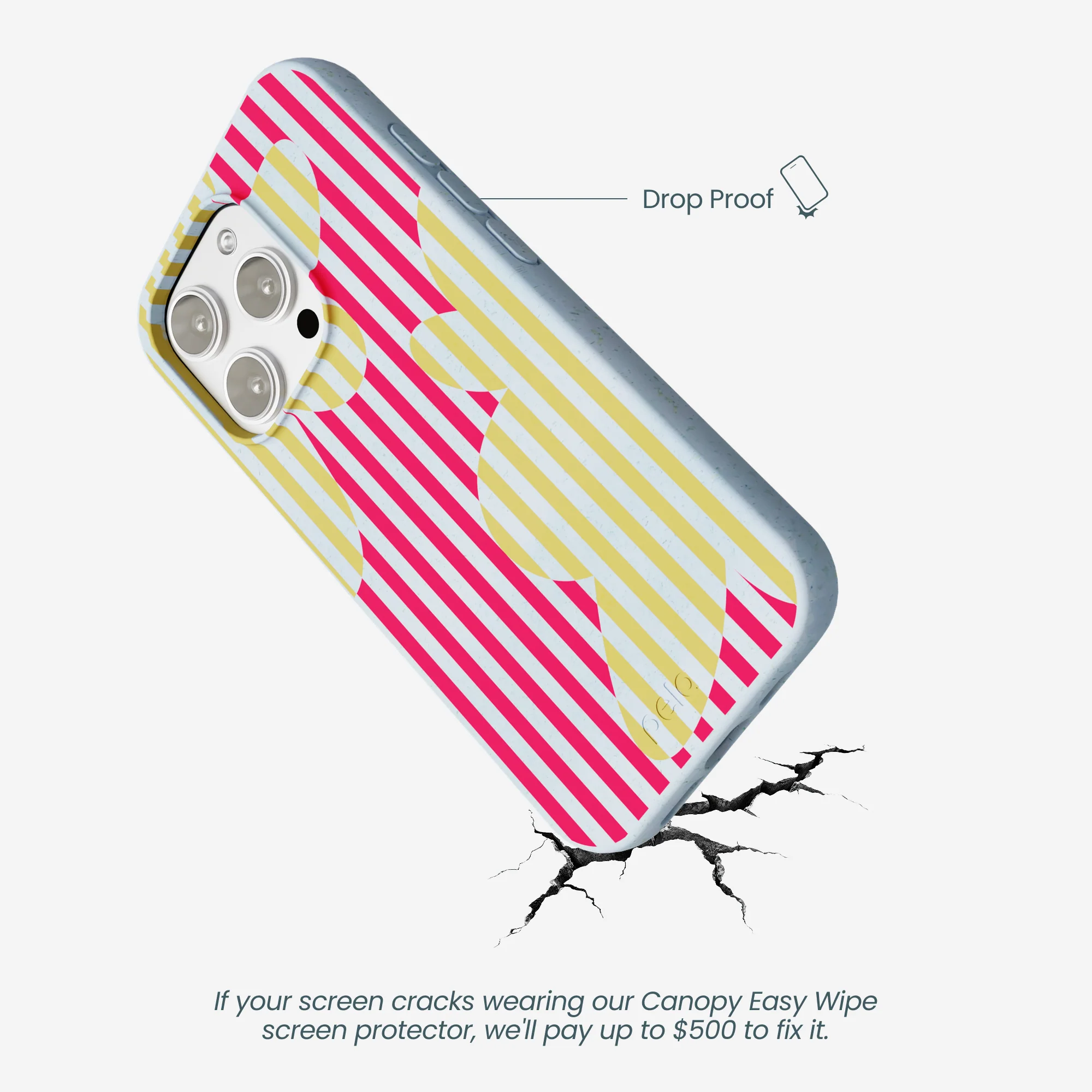 Powder Blue Blooming Stripes iPhone 16 Pro Max Case - Image 5