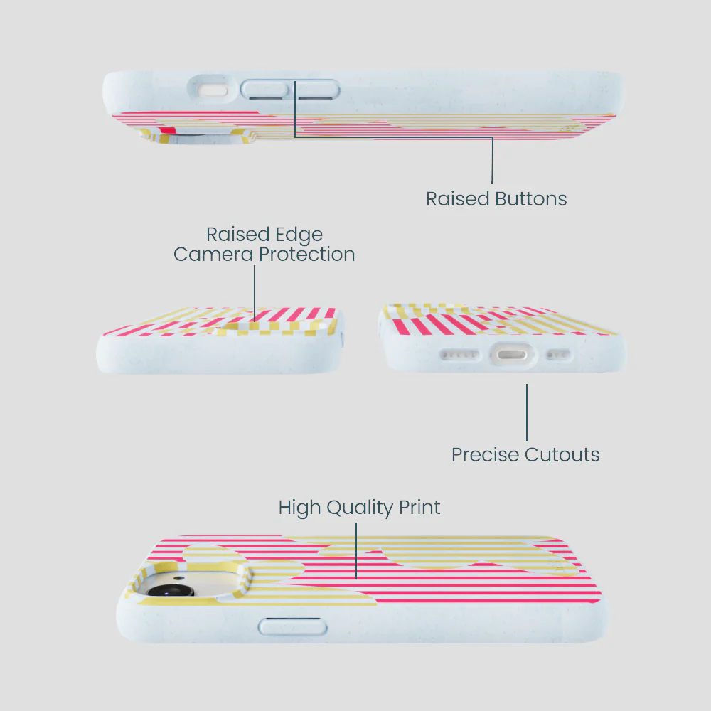 Powder Blue Blooming Stripes iPhone 16e/17e Case - Image 3