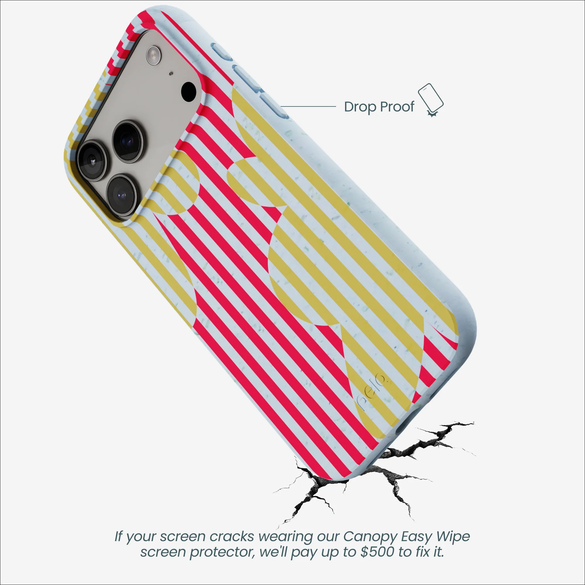 Powder Blue Blooming Stripes iPhone 17 Pro Max Case - Image 5