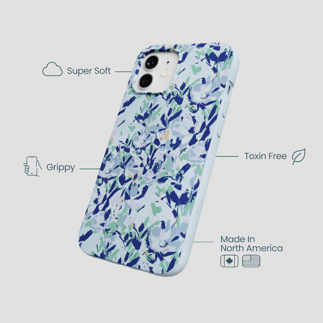 Powder Blue Blue Blooms iPhone 12/ iPhone 12 Pro Case - Image 3