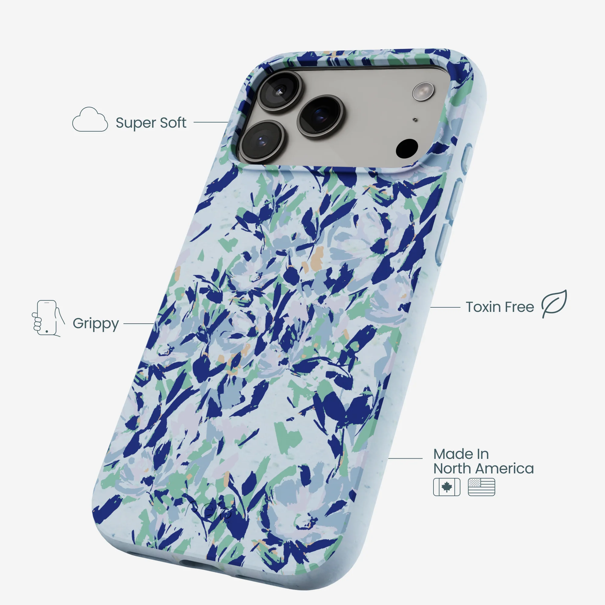 Powder Blue Blue Blooms iPhone 17 Pro Max Case - Image 4