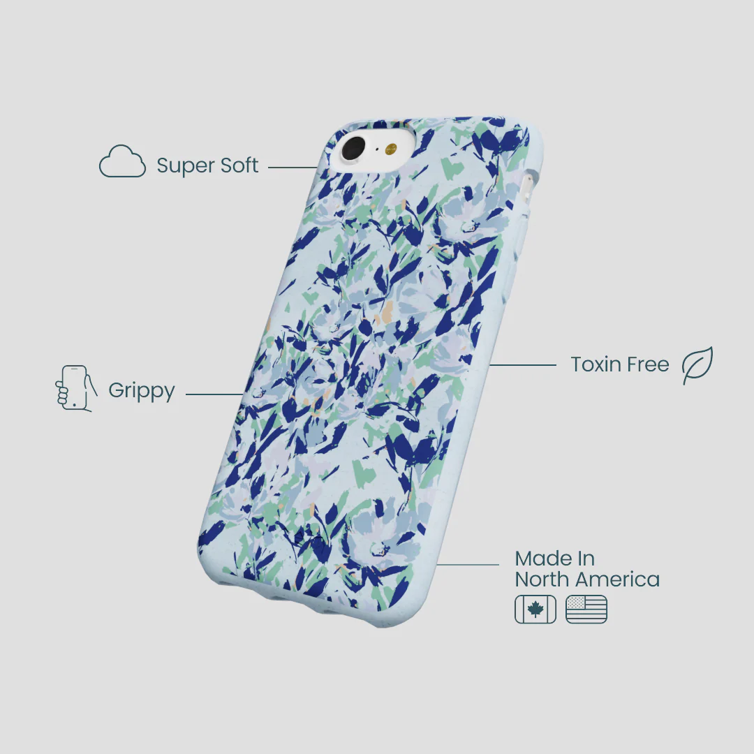Powder Blue Blue Blooms iPhone 6/6s/7/8/SE Case - Image 3