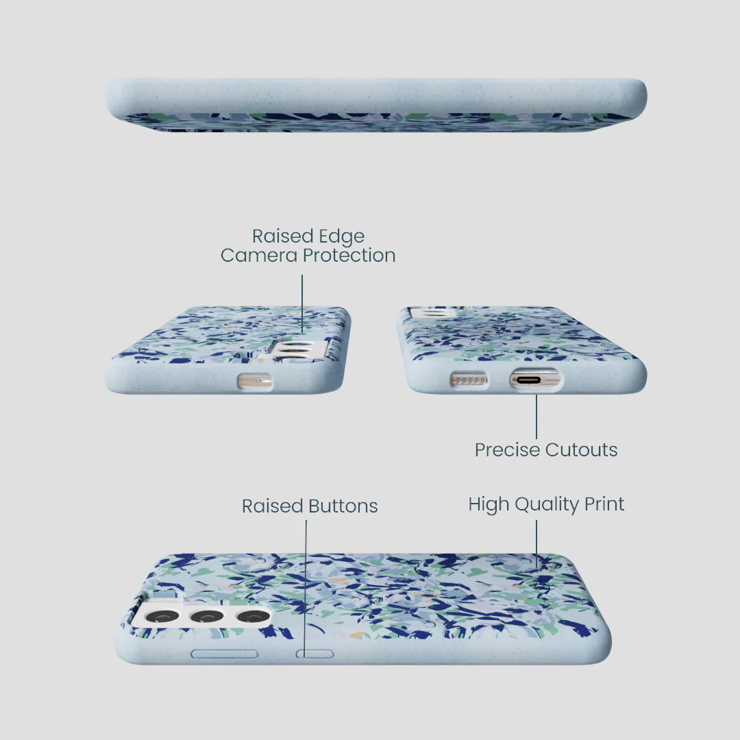 Powder Blue Blue Blooms Samsung Galaxy S21 Case - Image 2