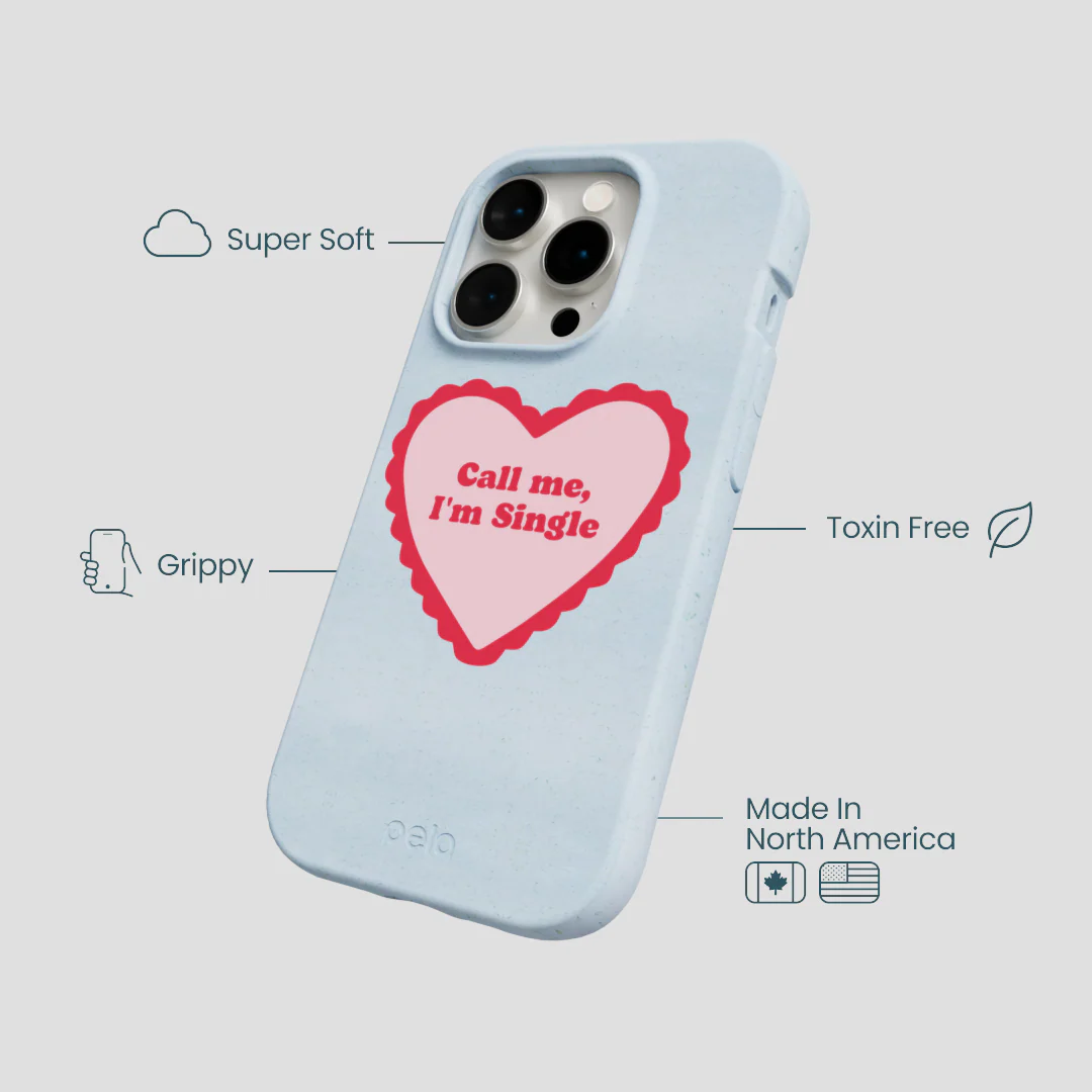 Powder Blue Call Me iPhone 14 Pro Case - Image 4