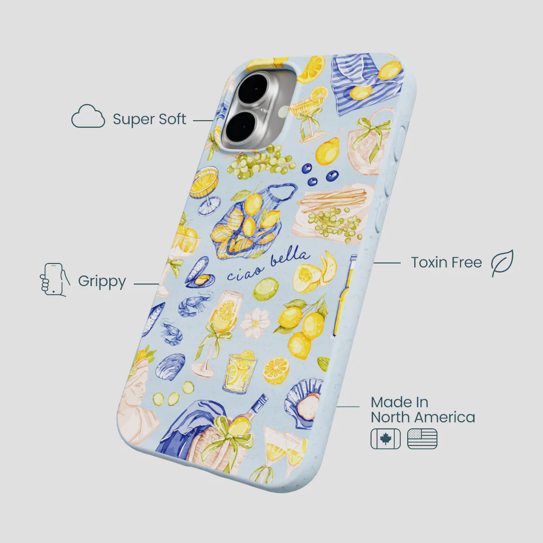 Powder Blue Ciao Bella iPhone 16 Plus Case - Image 4