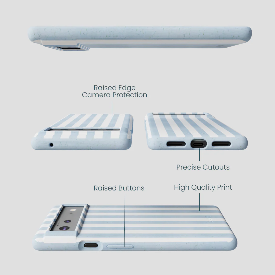 Powder Blue Cloud Stripes Google Pixel 6 Case - Image 3