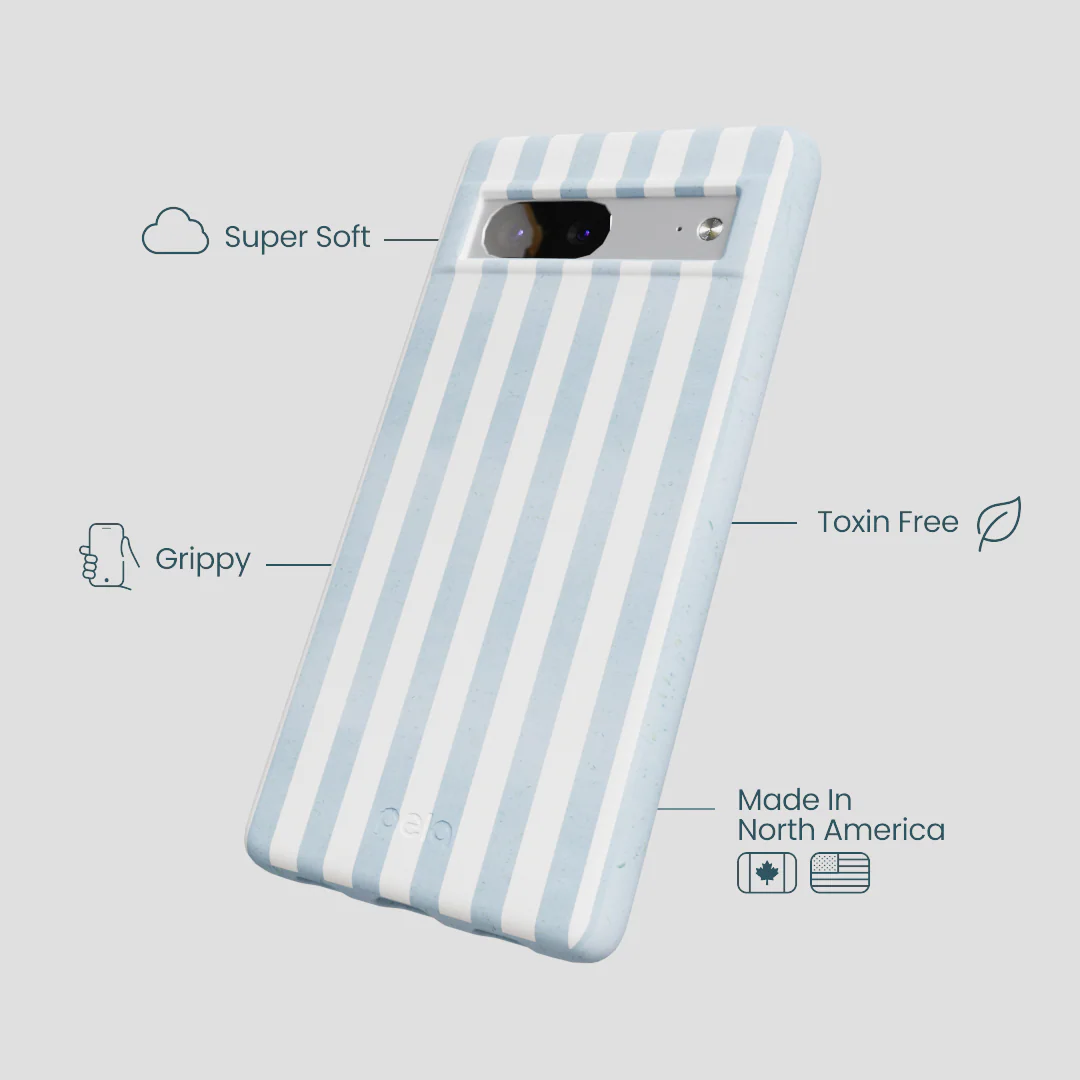 Powder Blue Cloud Stripes Google Pixel 7a Case - Image 4