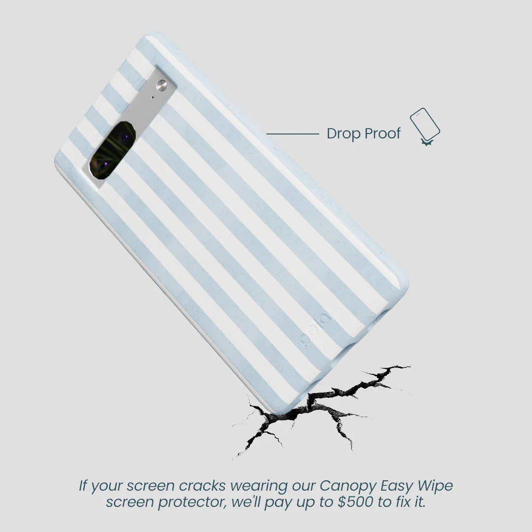 Powder Blue Cloud Stripes Google Pixel 7a Case - Image 5