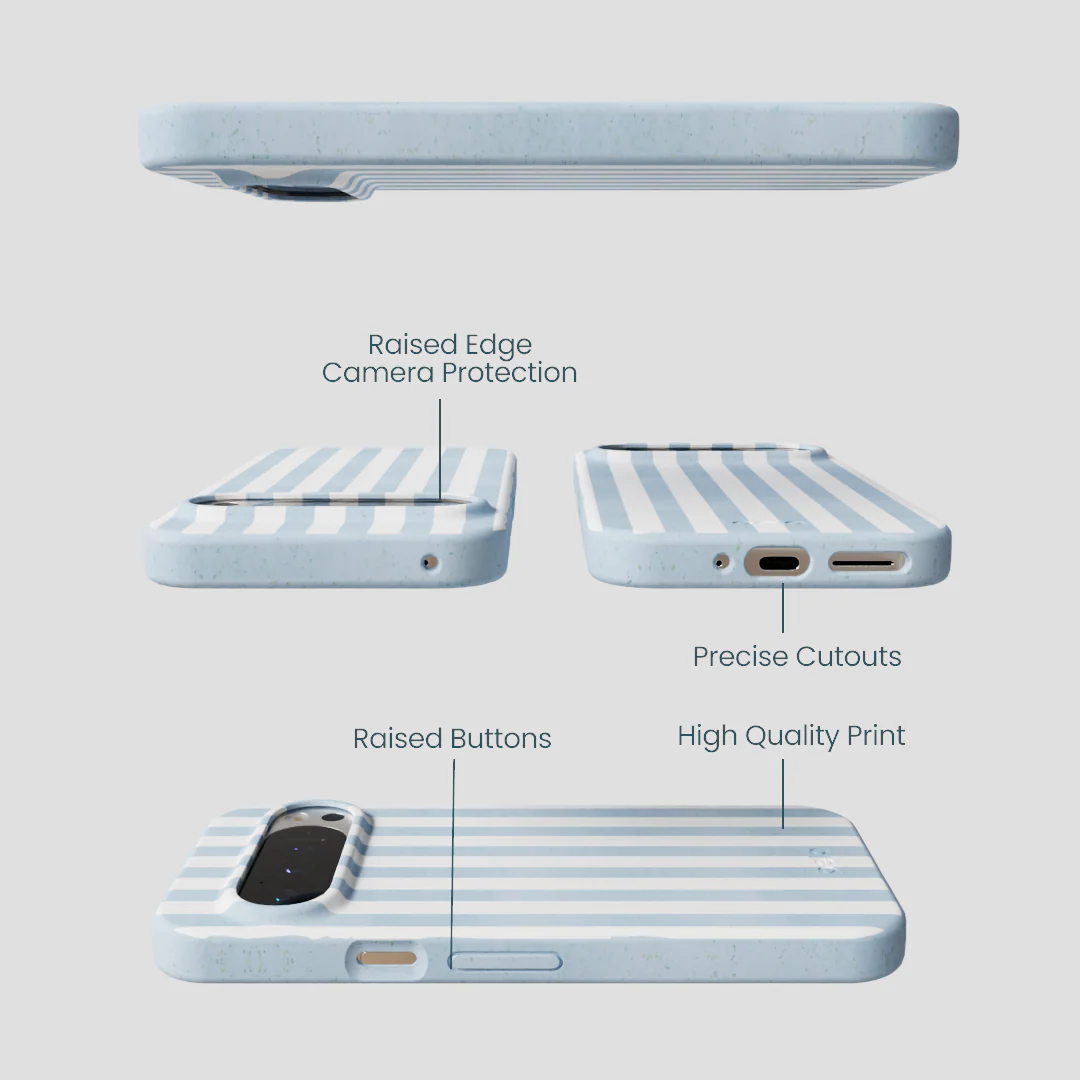 Powder Blue Cloud Stripes Google Pixel 9/9 Pro Case - Image 3