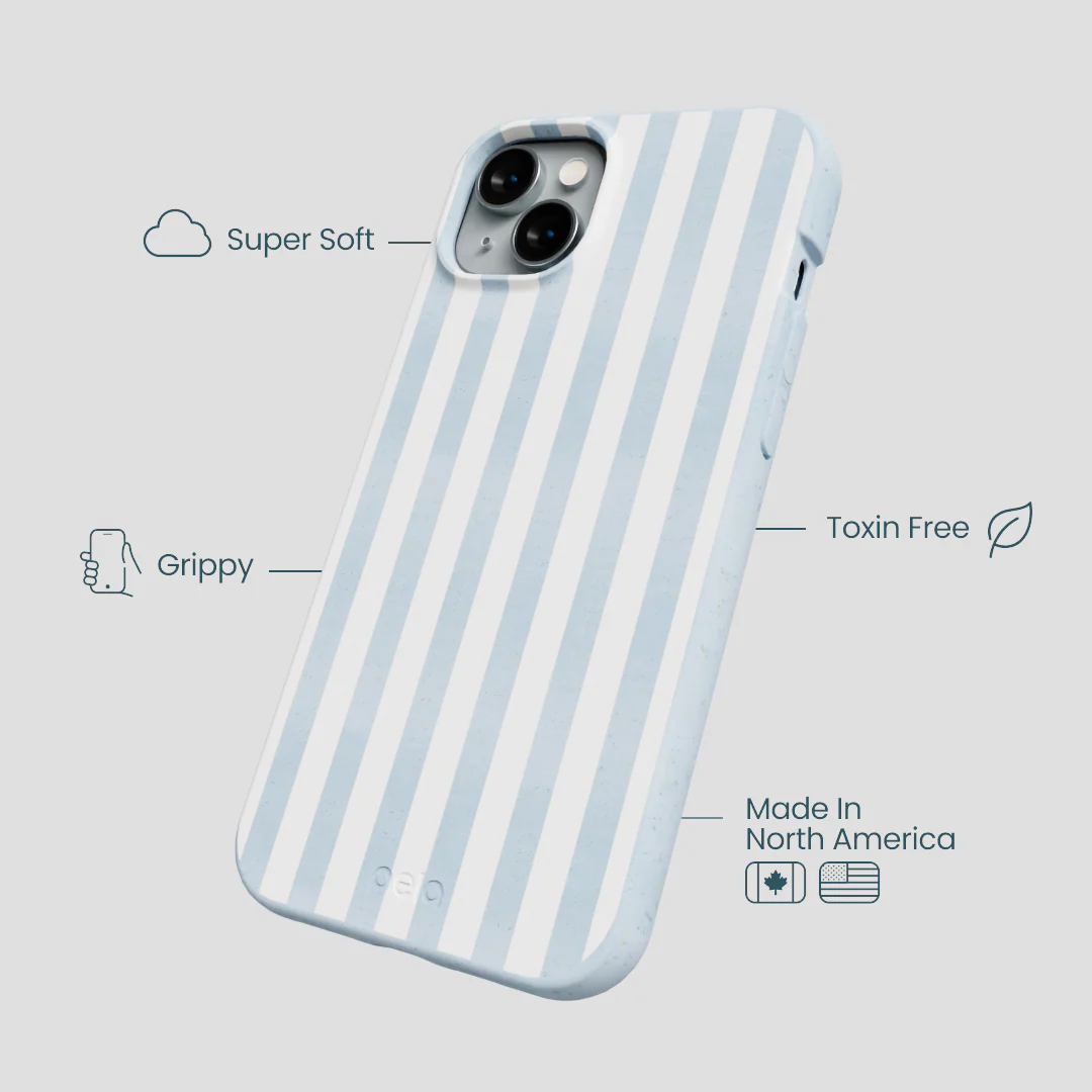 Powder Blue Cloud Stripes iPhone 15 Plus Case - Image 4