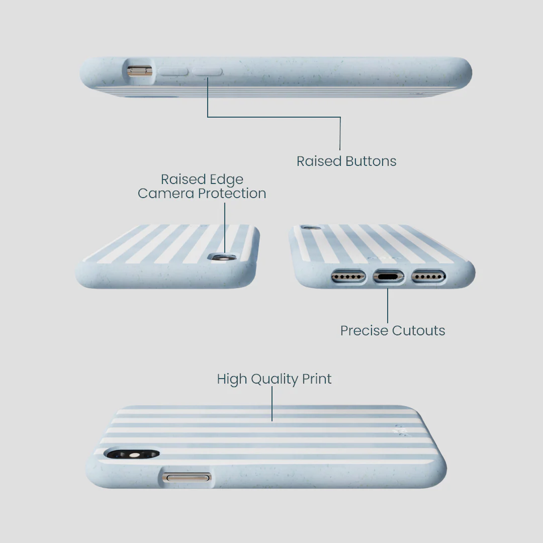 Powder Blue Cloud Stripes iPhone XR Case - Image 3