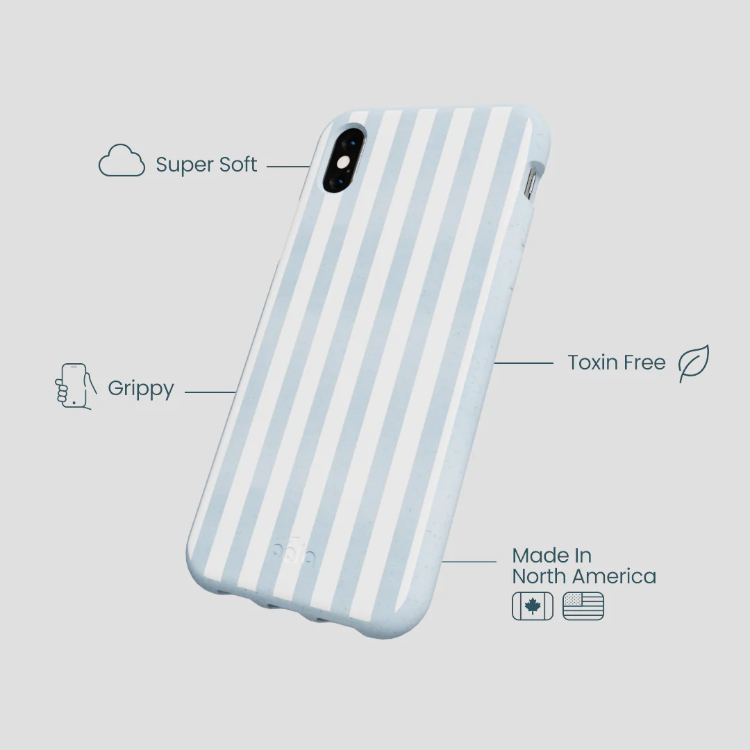 Powder Blue Cloud Stripes iPhone XR Case - Image 4