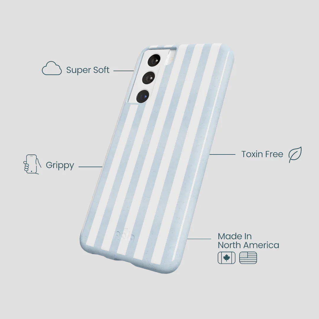 Powder Blue Cloud Stripes Samsung Galaxy S22 Case - Image 4