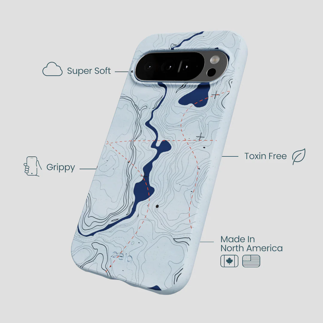 Powder Blue Contour Lines Google Pixel 10 Pro XL Case - Image 3