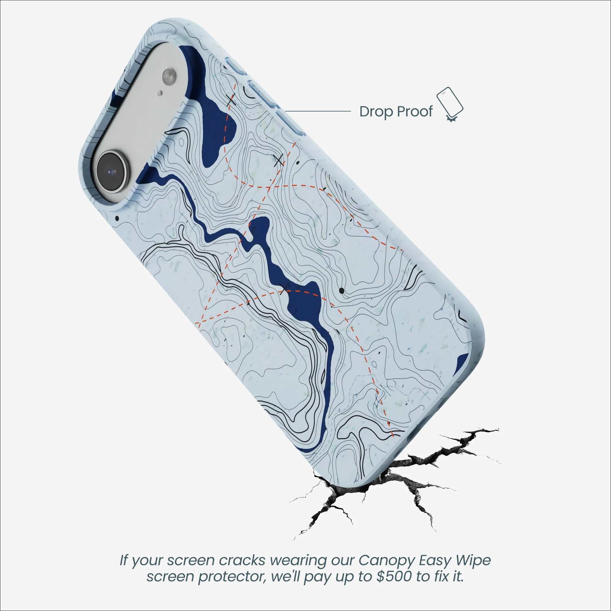 Powder Blue Contour Lines iPhone Air Case - Image 5