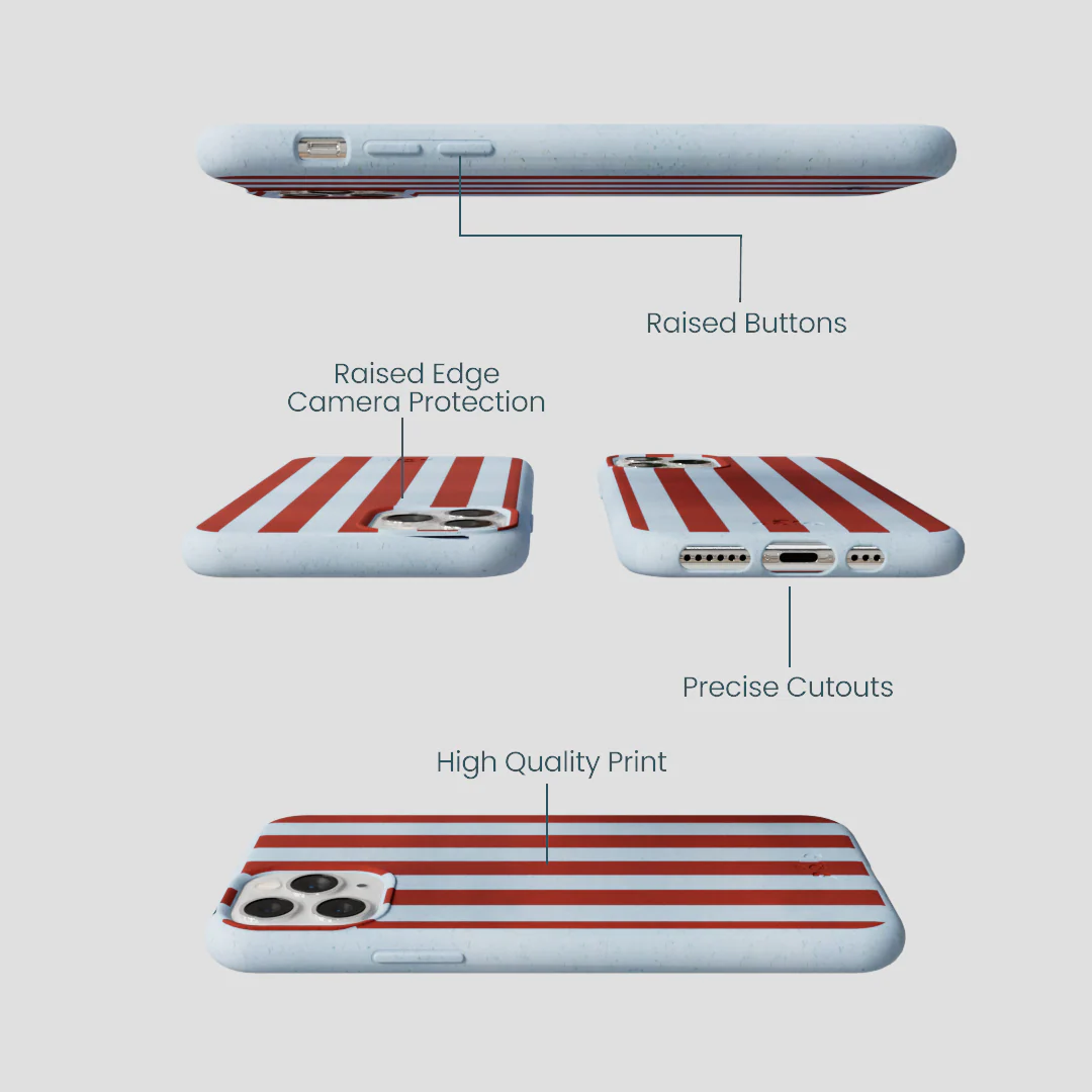 Powder Blue Copper Stripes iPhone 11 Pro Case - Image 3