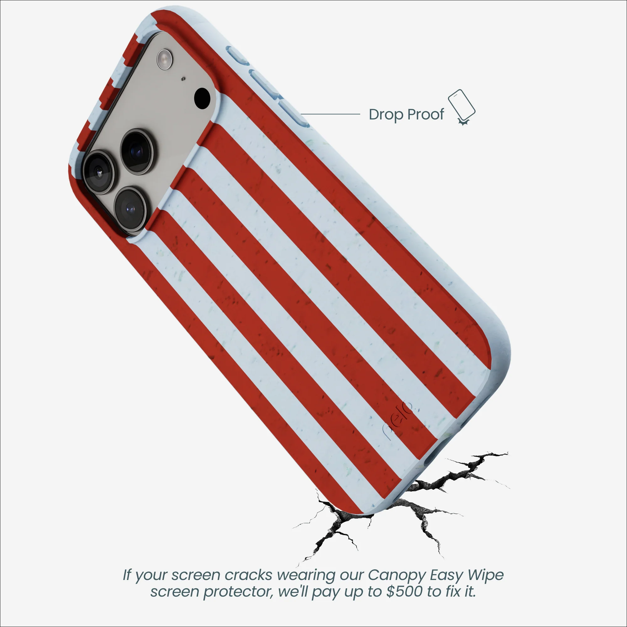 Powder Blue Copper Stripes iPhone 17 Pro Max Case - Image 5