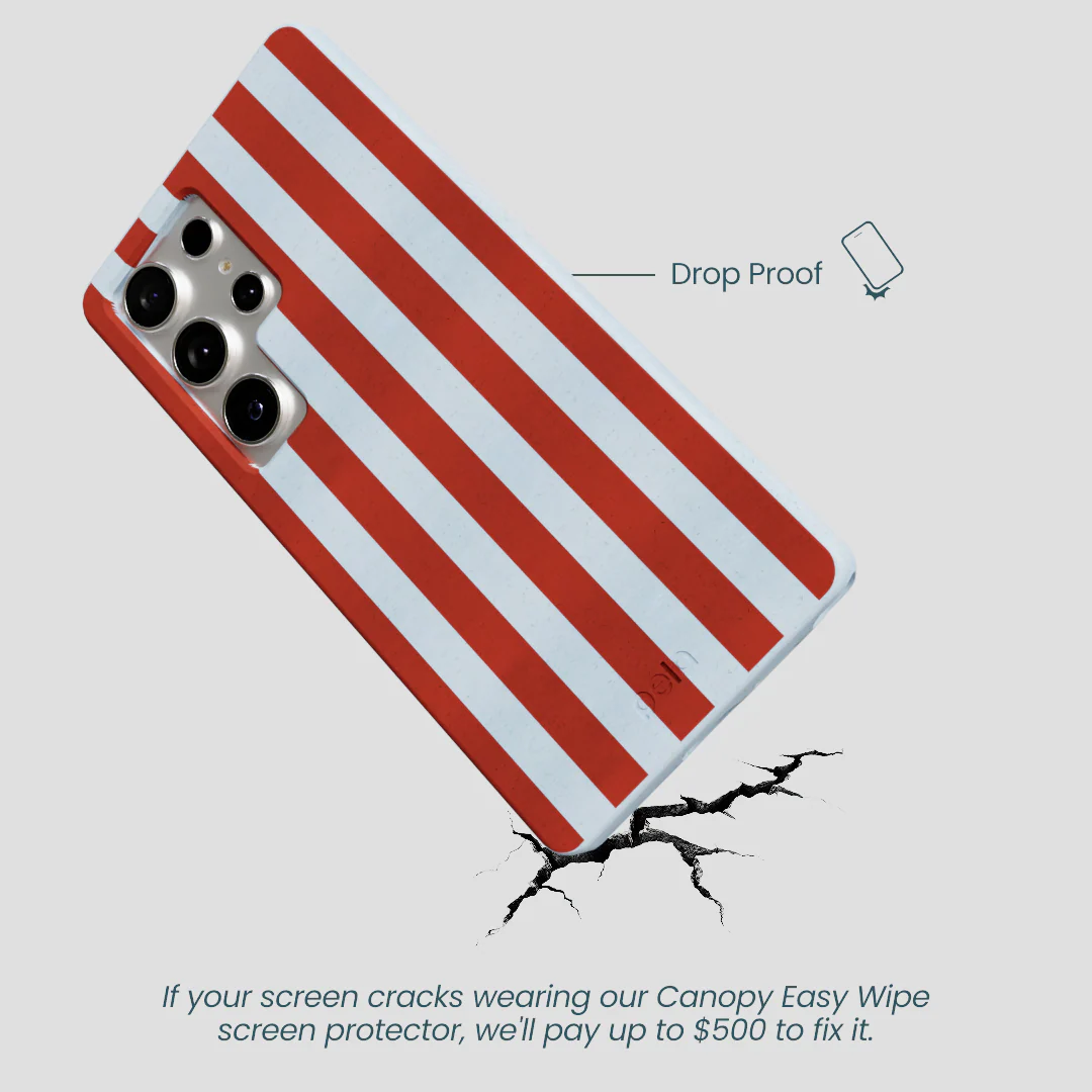 Powder Blue Copper Stripes Samsung Galaxy S25 Ultra Case - Image 4