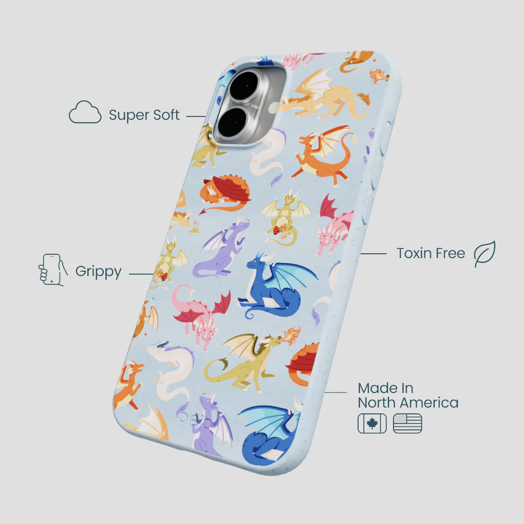 Powder Blue Dragon Cuties iPhone 16 Plus Case - Image 4