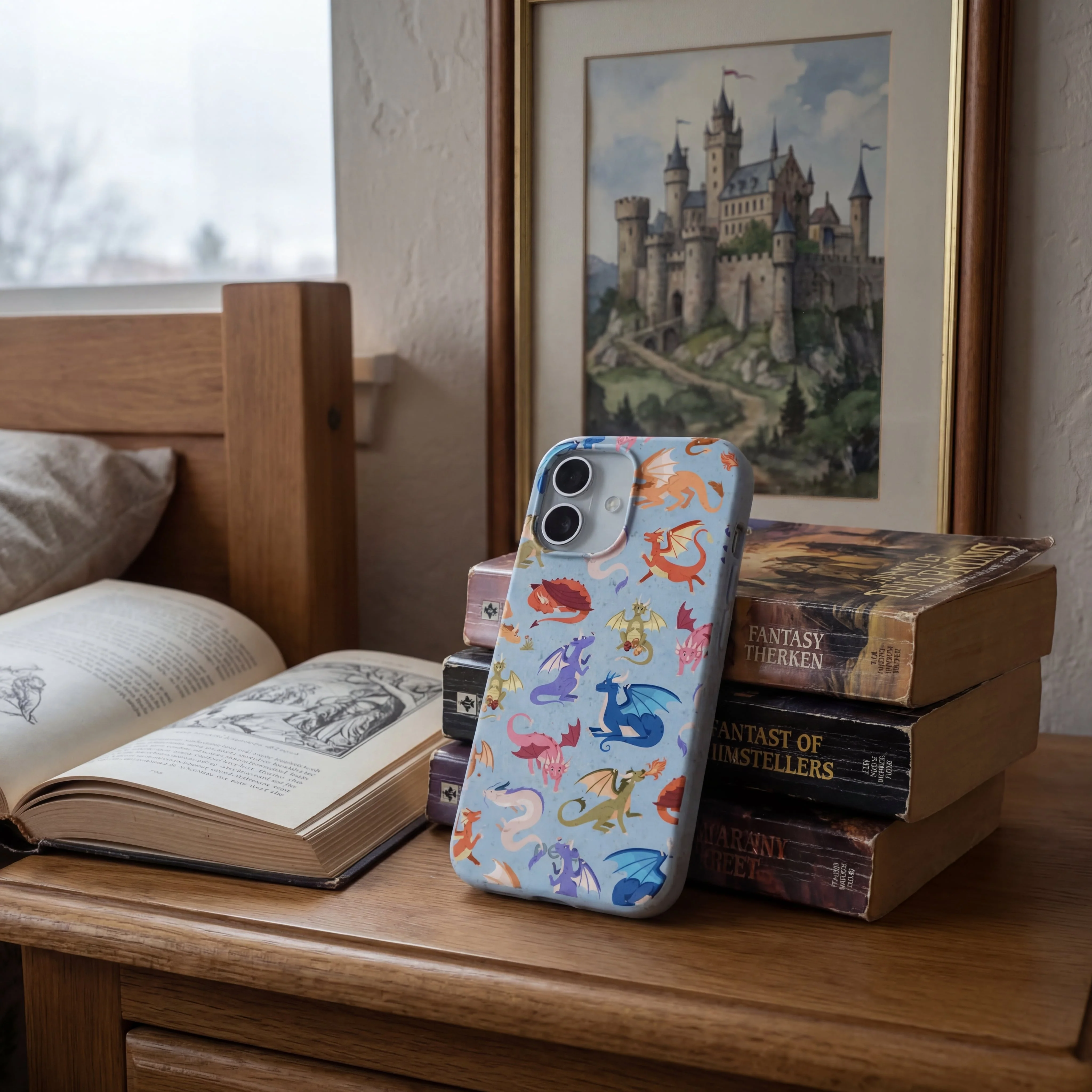 Powder Blue Dragon Cuties iPhone 16 Pro Max Case - Image 2