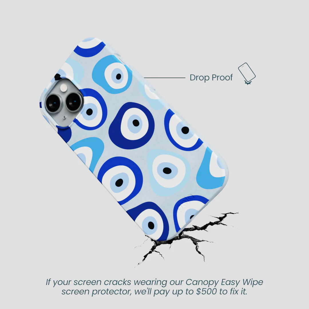 Powder Blue Evil Eye iPhone 14 Case - Image 5