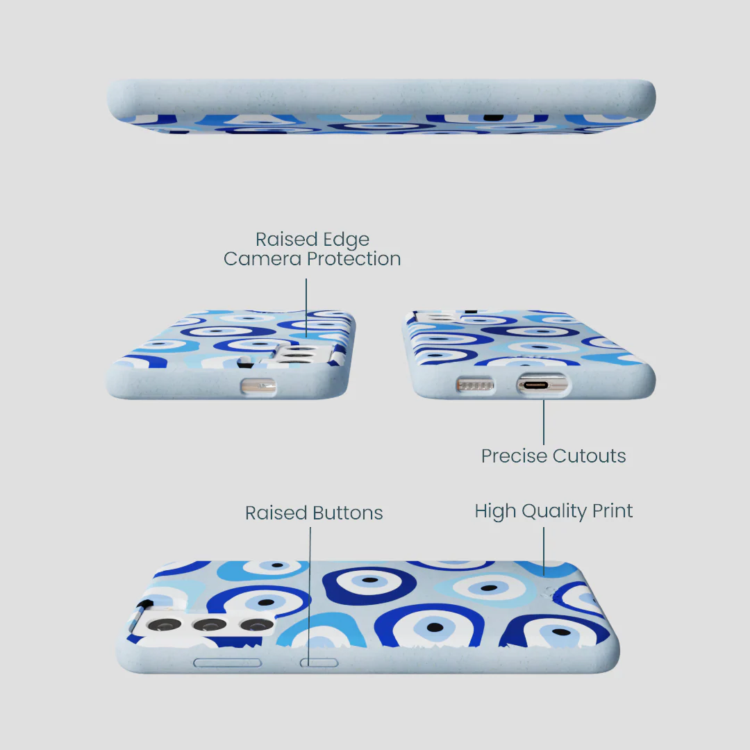 Powder Blue Evil Eye Samsung Galaxy S21 Case - Image 3