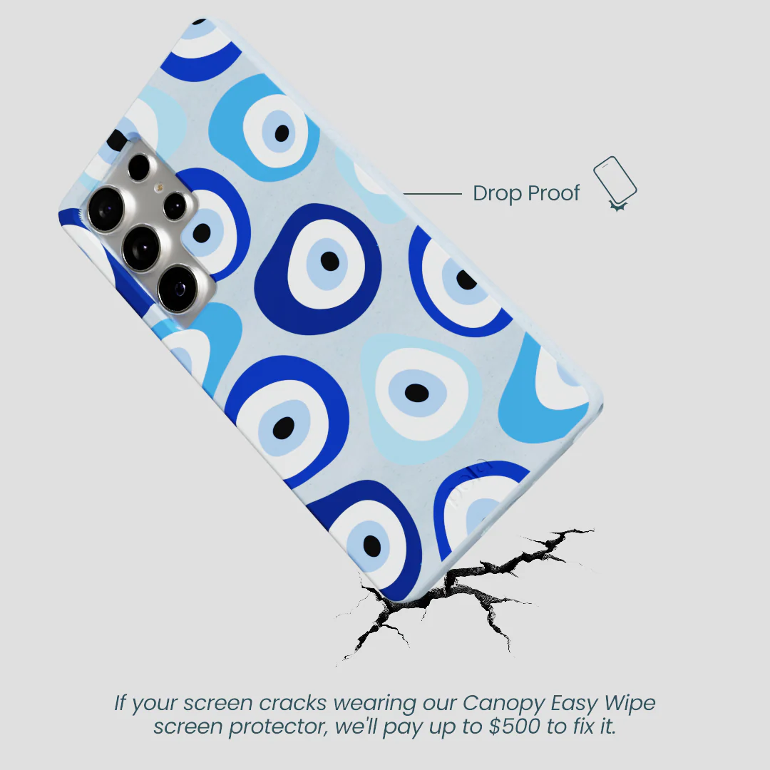 Powder Blue Evil Eye Samsung Galaxy S25 Ultra Case - Image 5
