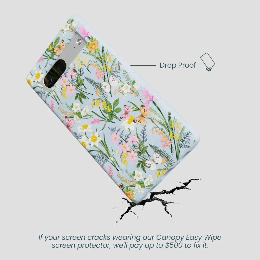 Powder Blue Fairy Wildflowers Google Pixel 7a Case - Image 5