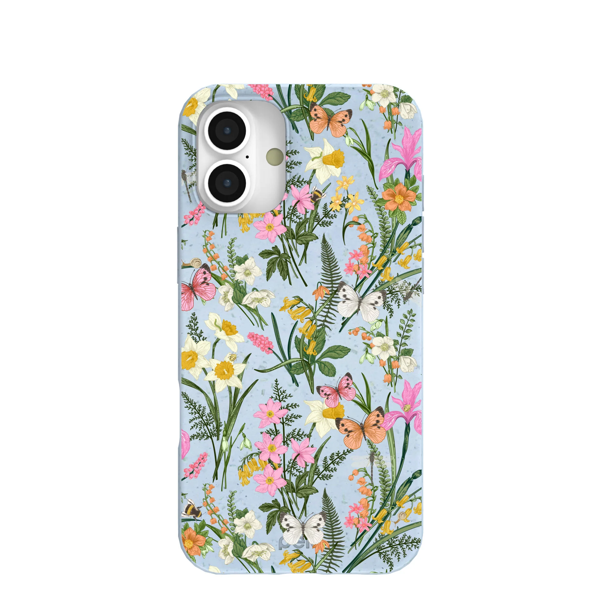 Powder Blue Fairy Wildflowers iPhone 16 Plus Case