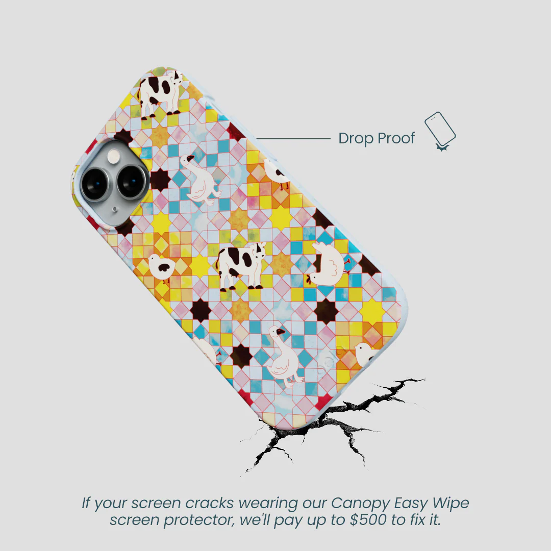 Powder Blue Farmers Mosaic iPhone 14 Case - Image 5