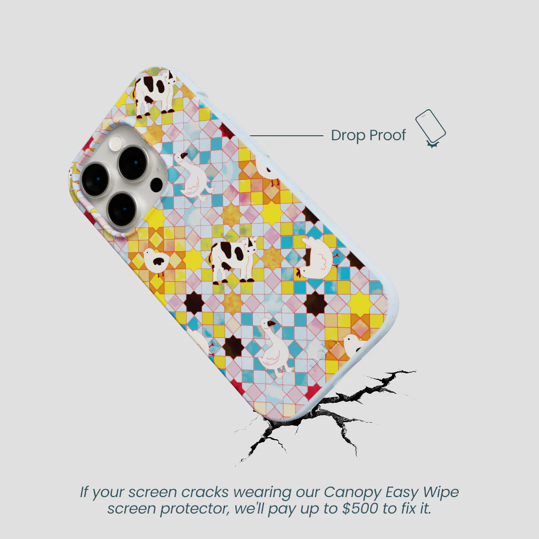 Powder Blue Farmers Mosaic iPhone 15 Pro Case - Image 5