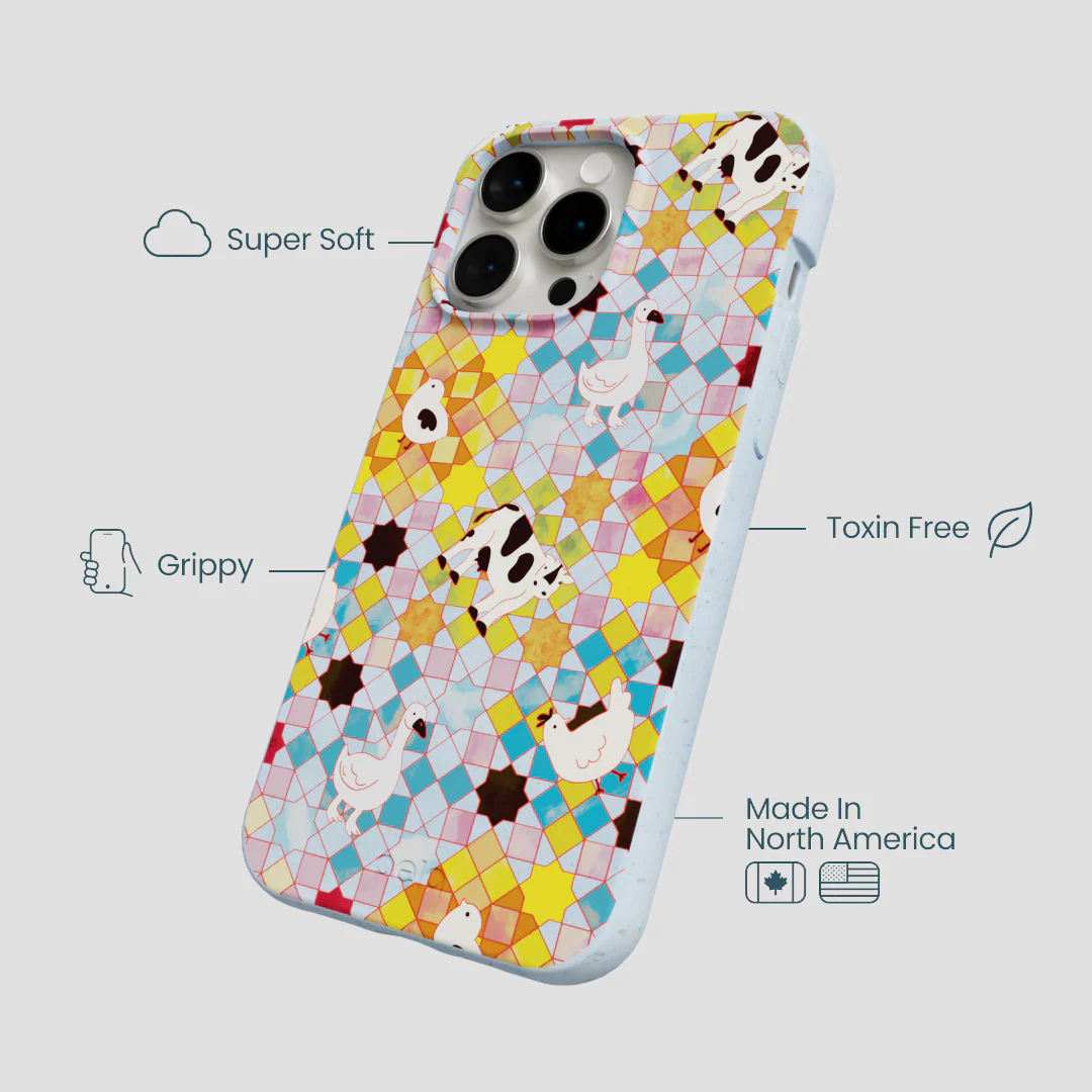 Powder Blue Farmers Mosaic iPhone 15 Pro Max Case - Image 4
