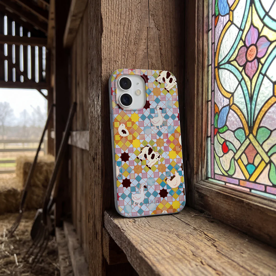Powder Blue Farmers Mosaic iPhone 17 Pro Max Case - Image 2