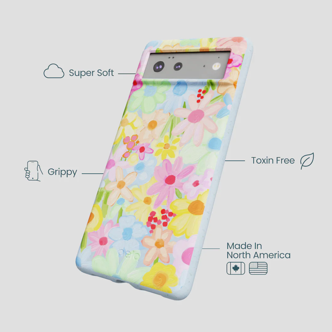 Powder Blue Flora Foam Google Pixel 6 Case - Image 3