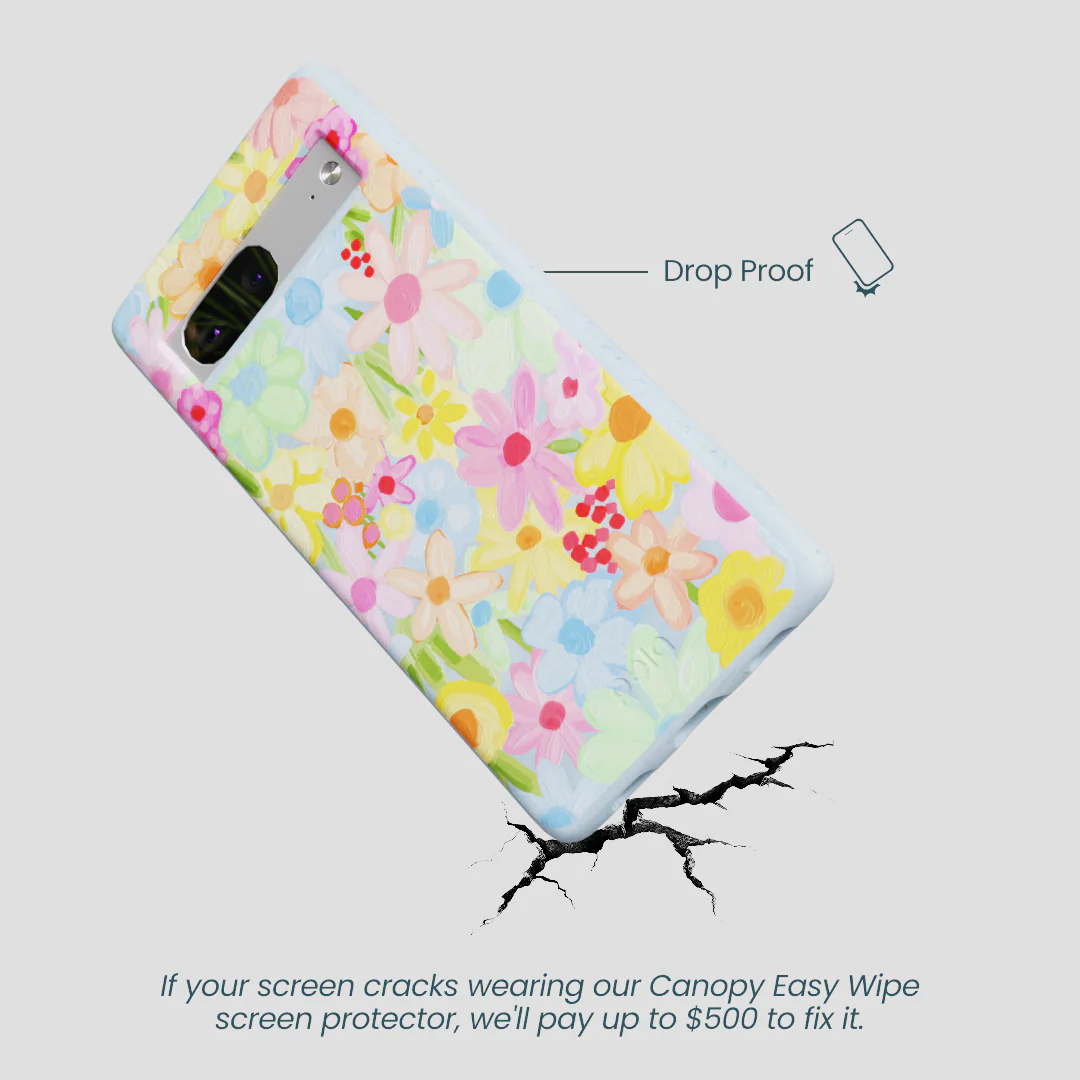Powder Blue Flora Foam Google Pixel 7 Case - Image 4