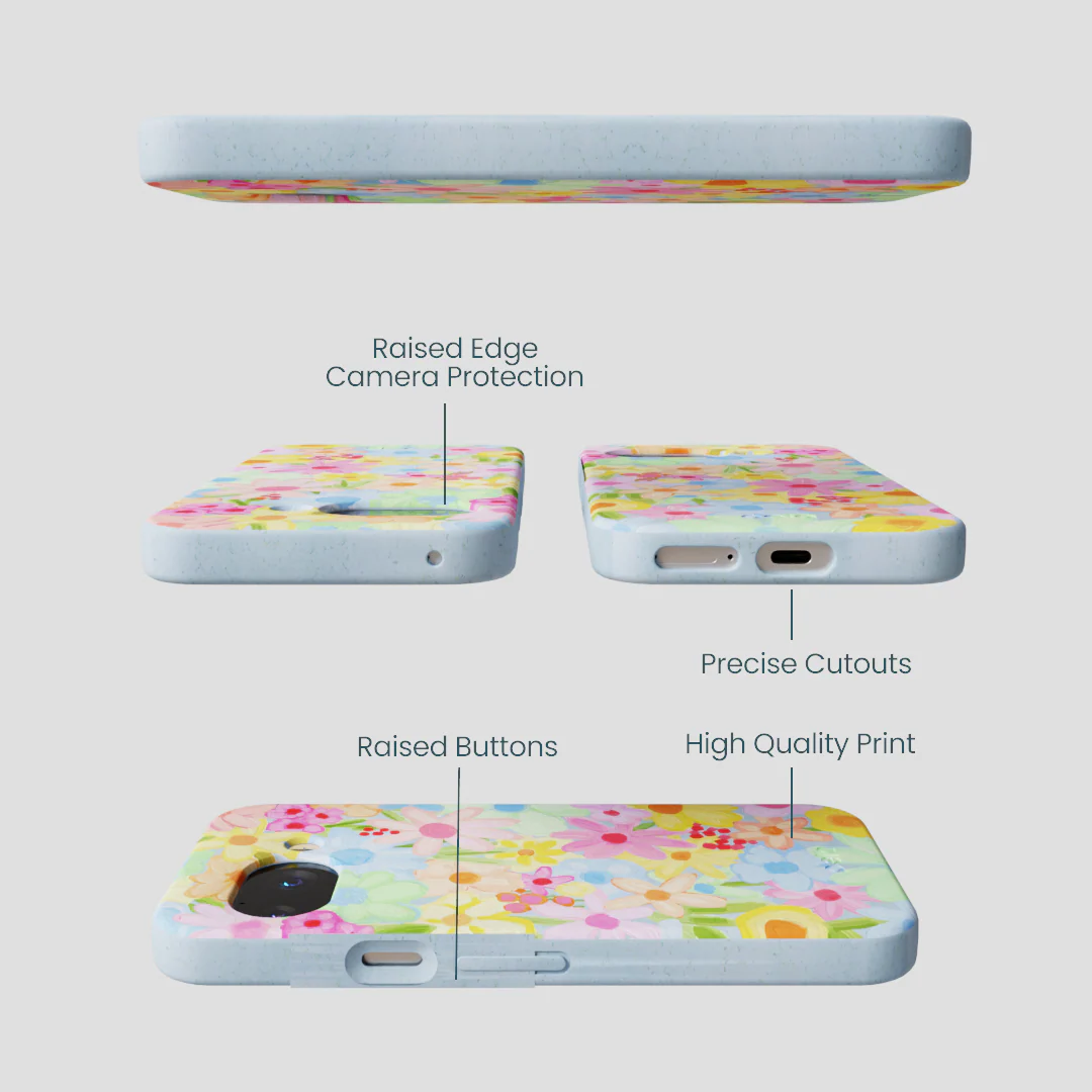 Powder Blue Flora Foam Google Pixel 9a Case - Image 2