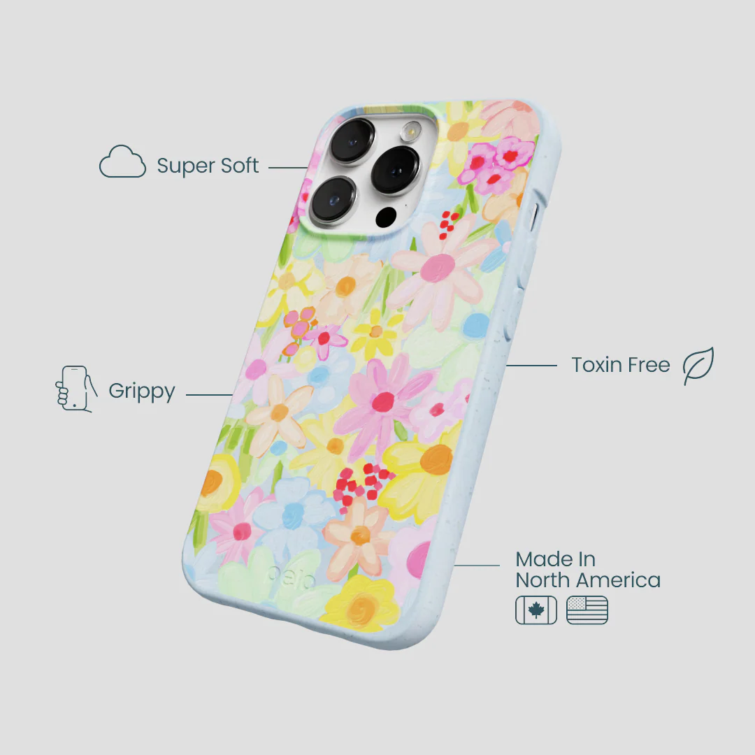 Powder Blue Flora Foam iPhone 13 Pro Case - Image 3