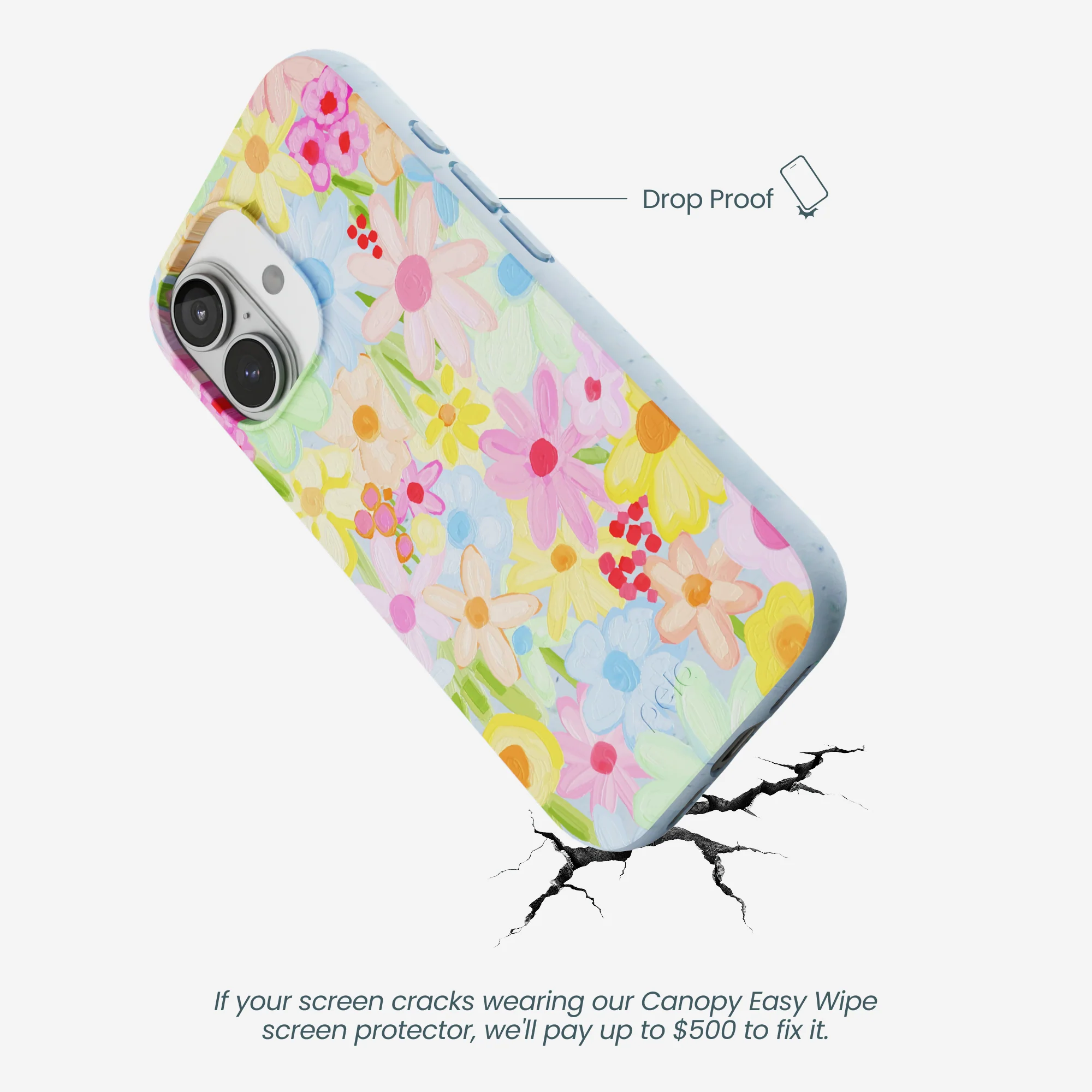 Powder Blue Flora Foam iPhone 17 Case - Image 4