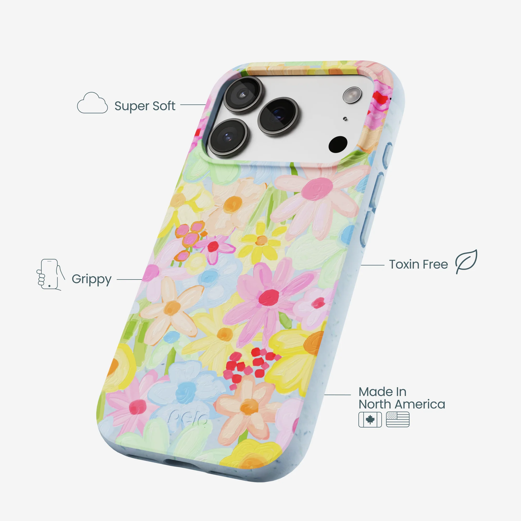 Powder Blue Flora Foam iPhone 17 Pro Case - Image 3
