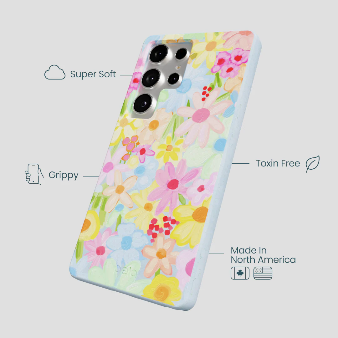 Powder Blue Flora Foam Samsung Galaxy S25 Ultra Case - Image 3
