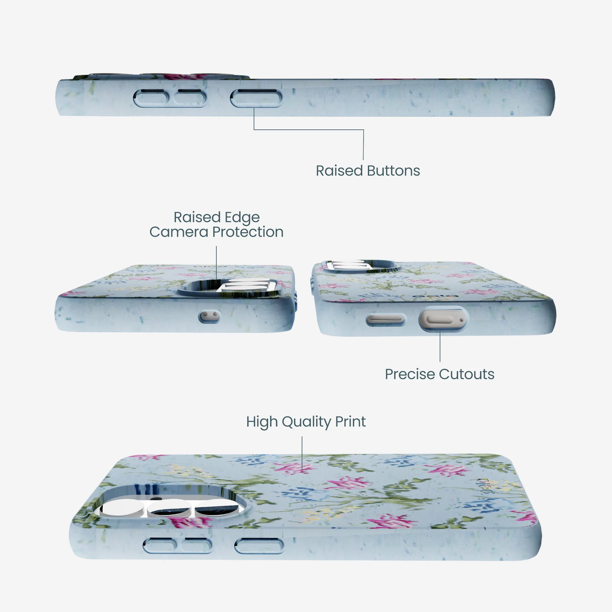 Powder Blue Floral Tapestry Samsung Galaxy S26 Case - Image 2