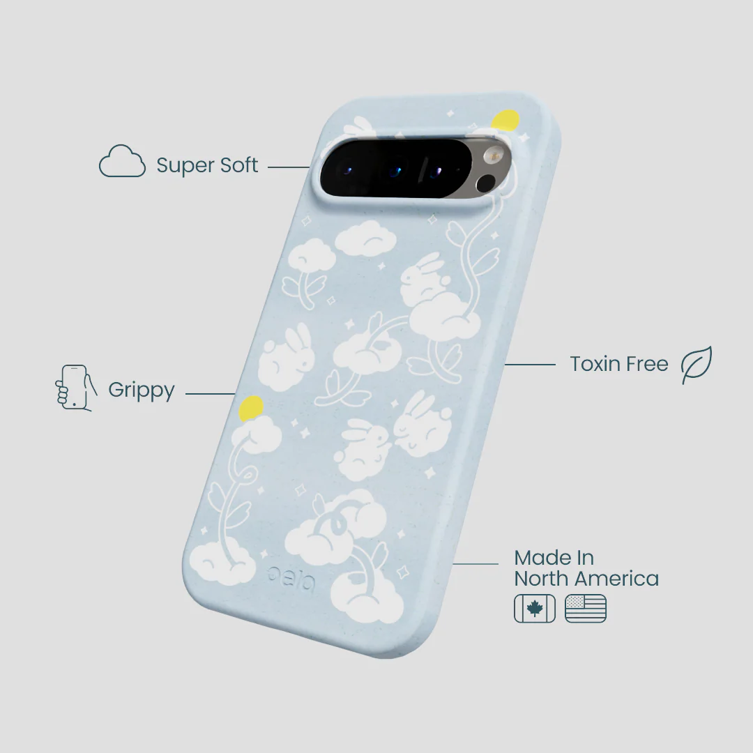 Powder Blue Fluffy Flower Google Pixel 9/9 Pro Case - Image 4